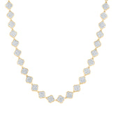 4CTW-DIA NK FASHION CLOVER NECKLACE (18 INCH)